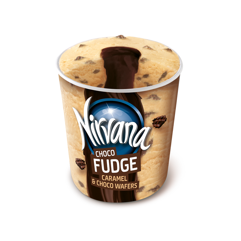 NIRVANA Choco Fudge, Caramel & Choco Wafer 0.47L
